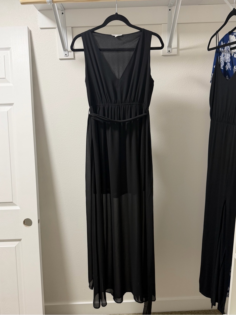 Baltic Born Hera Black V-Neck Sleeveless Maxi Dress